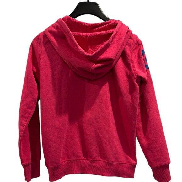 US Polo Assn Pink Zip Hoodie Girls M Teal Logo Full‎ Zip Sweatshirt - Picture 2 of 8
